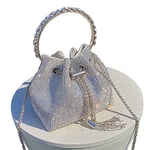 TOPALL Pochettes et Clutches Femme,Pochette Soiree Femme Chic,Paillettes Sac de Soirée Pochette,Strass Sac à Main Femme Tendance,Sac Pochette Femme pour Ceremonie Mariage/Parti/Prom (B-Argent)