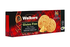 Walkers Shortbread Gluten Free Ginger & Lemon Rounds, Traditional Pure Butter Scottish Recipe, 140g (Pack of 12)