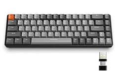 YINDIAO K68 60% Wireless Mechanical Gaming Keyboard,Bluetooth 5.0/2.4Ghz,Dual mode 2-in-1 USB-C Receiver,Hot Swappable,68 Keys Compact US Layout,Power Saving,Red Switch,for PC,Mac (Light Grey)