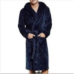 Snuggaroo Herr Mjuk Fleece Långärmad Huva Lounge Badrock Morgonrock blue L