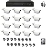 Housecurity - kit de vidéosurveillance 16 caméras 5 mpx 16 canaux ahd cloud hd 500 gb