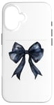 Coque pour iPhone 16 Girly | Nœud en aquarelle || Coquette | Nœud noir esthétique