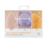 Meikkisieni Real Techniques Sponge + Glow Radiance Complexion (3 kpl)