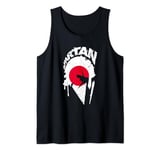 Spartan warrior Japanese flag. Design Japan Vintage Tank Top