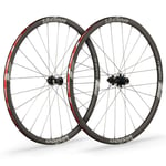 Vision TriMax 35 SC Disc Clincher Road Wheelset - Black / Shimano 12mm Front 142x12mm Rear Centerlock Pair 10-11 Speed Tubeless 700c