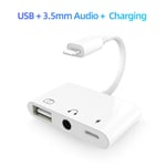 Adaptateur De Caméra Usb 3 Pour Iphone 14/13/12/Ipad,Otg Femelle Tf/Sd,Carte Avec Port De Charge Plug And Play - Type 3.5mm Usb Chg