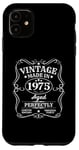 Coque pour iPhone 11 T-shirt d'anniversaire Vintage Made in 1975 Original Parts