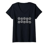 Womens In My DNA Dog Paw Print DNA Helix V-Neck T-Shirt