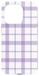 iPhone 15 Pro Purple White Checkered Plaid Flannel Gingham Pattern Checker Case