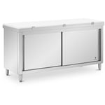 Meuble bas de cuisine Inox 180x60 cm 500kg Planche à découper Caisson de cuisine