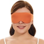 ALASKA BEAR Sleep Mask for Side Sleepers Best Contoured Eye Mask for All Sleeping Positions Men and Women 100% Blackout Cover Cool Blindfold Most Comfy Headband Style, Machine Washable (Tangerine)