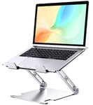 Glangeh Support Ordinateur Portable Aluminium, Refroidissement Support PC Portable Ventilé avec Double Axe Rotation Réglables Pliable Ergonomique, Compatible avec MacBook Pro (Laptops 10"-16")