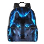 zhengdong Blue Fire Wolf Teen Girls Boys Bapa Lightening School Bag Sac de Sport Polyvalent Sac à bandoulière en Vrac pour Les Sports Scolaires