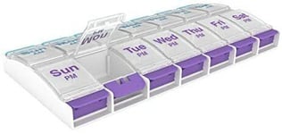 EZY DOSE Pill Box Pill Organiser With Daily 2 Times A Day Compartments Easy Ope