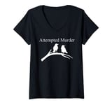 Womens Attempted Murder Crows V-Neck T-Shirt