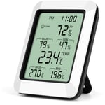 Humidity Meter LCD Digital Temperature Humidity Monitor LCD Indoor Digital Room Thermometer Accurate Readings for Home Office, Min/Max Records