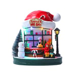 Resin nativity scene village house city with LED lights,