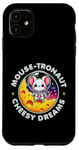 Coque pour iPhone 11 Souris Astronaute Cheesy Dreams Cute Kawaii Moon Space Graphic