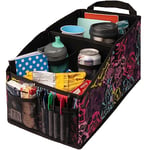 Lusso Gear Car Seat Organizer for Front or Backseat - Great for Adults & Kids, Features 9 Storage Compartments for Toys, Magazines, Tissues, Maps, Books, Documents, Games & More (Floral)