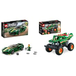 LEGO 76907 Speed Champions Lotus Evija Race Car Toy Model for Kids, Collectible Set & 42149 Technic Monster Jam Dragon Monster Truck Toy for Boys and Girls