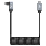 SmallRig 4792 USB-C Straight to USB-C Angled Coiled Data Cable