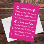 Funny Birthday Mothers Day Card For Mum From The Cat Joke Poem From The Cat