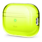 elago Clear Case Compatible with Apple AirPods Pro 2nd Generation Case Protective Case Cover, Shockproof, Gel Tape Included, Wireless Charging, Reduce Yellowing (Neon Yellow)