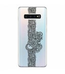 Coque Galaxy S10e dentelle paisley noir doodling mandala