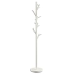 Idimex - Porte-manteaux zeno portant à vêtements sur pied en forme d'arbre avec 6 crochets sur différentes hauteurs, en métal laqué blanc - Blanc