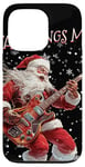 Coque pour iPhone 13 Pro Guitare Père Noël à bascule Cool Christmas Rock & Roll Musique