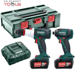 Metabo 685127580 18V Brushless Combi Drill & Impact Driver with 2 x 4.0Ah Bat...