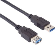 Rallonge USB 3.0,Câble de Données SuperSpeed Jusqu'à 5 Gbit/S,Câble de Charge,USB 3.0 Type A Femelle vers Mâle,9 Broches,3 Blindages,Couleur Noir,Longueur