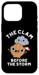 iPhone 16 Pro The Clam Before The Storm Funny Weather Puns Case