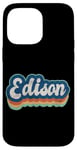 Coque pour iPhone 14 Pro Max Edison Prénom Garçon Style Vintage Années 70 80 Personnalisé