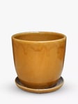 Ivyline Glazed Ceramic Indoor/Outdoor Plant Pot & Saucer