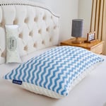 Pillows Queen Size for Bed - Adjustable Firm Pillow for Back Stomach and Side Sleeper - Shredded Memory Foam Cooling Bamboo Pillow for Neck and Shoulder Pain with Washable Cover