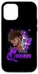 Coque pour iPhone 14 Violet Vierge Reine Afro-Américaine Femme Août Sept