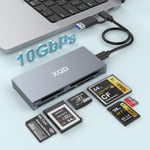 Lecteur de Cartes XQD 6 en 1, Lecteur Multi XQD 10Gbps pour Sony G/M Series, Lexar 2933x/1400x USB Mark XQD Card/CF/XD/MS/TF/SD Reader USB C USB 3.0 Memory Card Reader for Windows/Mac OS/Linux/Android