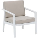 Hesperide - Fauteuil de salon de jardin Pavane blanc en aluminium traité époxy - Hespéride