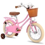 STITCH MANCHI 14 inch kids bike for 3-5 Years Girls,14 inch wheels Girls bike with Stabilisers & Baskets.Pink