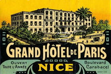 NICE GRAND HOTEL de PARIS Rgdu - POSTER HQ 40x60cm d'une AFFICHE VINTAGE