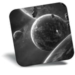 Awesome Fridge Magnet bw - Abstract Planets Deep Space Art  #36053