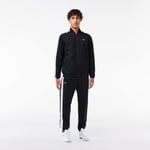 Lacoste Mens Colourblock Tennis Tracksuit in Black-White Cotton - Size Medium