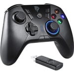 Manette PC/PS3 sans Fil Rechargeable, 2.4G Manette PC Connectée par USB, Manette PS3 avec Dualshock et Turbo