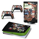 Kit De Autocollants Skin Decal Pour Console De Jeu Ps5 Full Body Gta5 Grand Theft Auto, Version Cd-Rom T1955