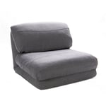 Chauffeuse convertible 1 place en tissu - Gris nuage - nalo