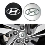 4-pack - Hyundai Centrumkåpor / Hjulnav Emblem - B 70 60mm - Silver