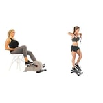 Sunny Health and Fitness Magnetic Under Desk Pedal Exerciser, Dual Function Mini Exercise Cycle Bike SF-B0891 and Mini Stepper Machine, Stair Stepper Exercise Equipment - NO. 012-S