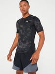 UNDER ARMOUR Men's Training HeatGear&reg; Armour Printed T-Shirt - Black/White, Black/White, Size 2Xl, Men