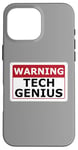 Coque pour iPhone 16 Pro Max Tech Genius Panneau d'avertissement ludique